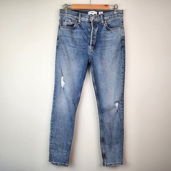 Re/Done High Rise Ankle Crop Jeans Size 29 Mid Rise Denim - Picture 9 of 9